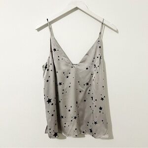 Cami NYC Gray Star Silk Tank Top Blouse Size Large L